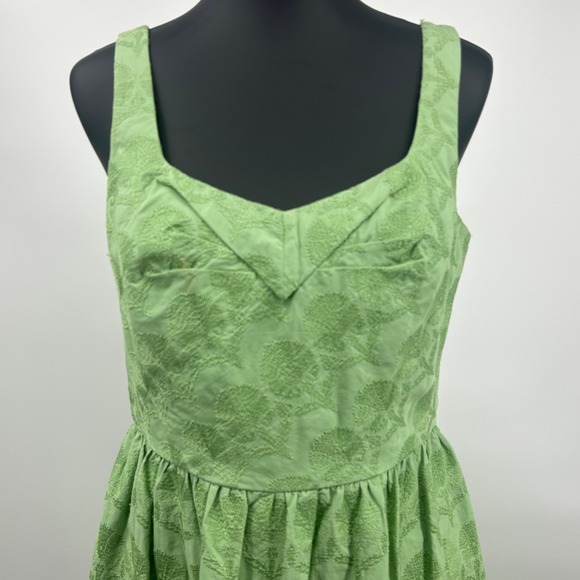 Antonio Melani Floral Eyelet Fit and Flare Dress Green 8 - Picture 4 of 10